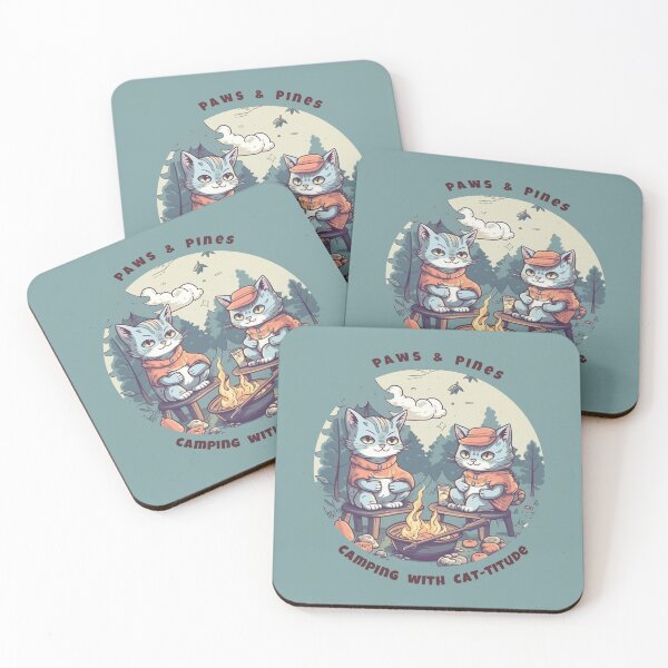 Item preview, Paws and Pines, Camping with Cat-titide designed and sold by naughty-raccoon.