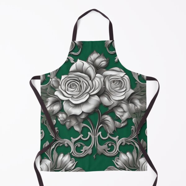 Item preview, Emerald Green & Gray Baroque Inspired Roses designed and sold by DesignsByPrnces.