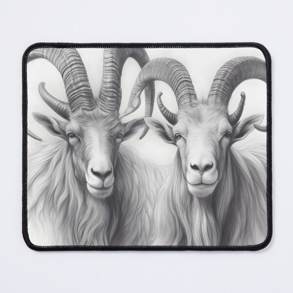 Item preview, Black and White Mountain Goat pencil drawing designed and sold by Pencil-Art.