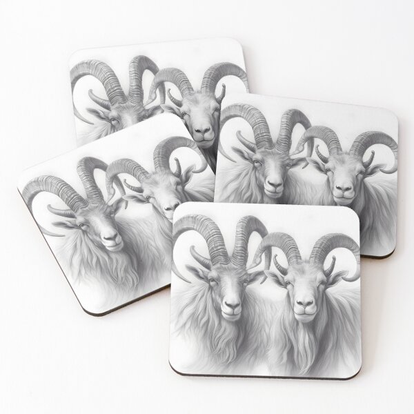 Item preview, Black and White Mountain Goat pencil drawing designed and sold by Pencil-Art.