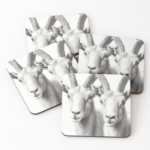 Item preview, Black and White Mountain Goat pencil drawing designed and sold by Pencil-Art.