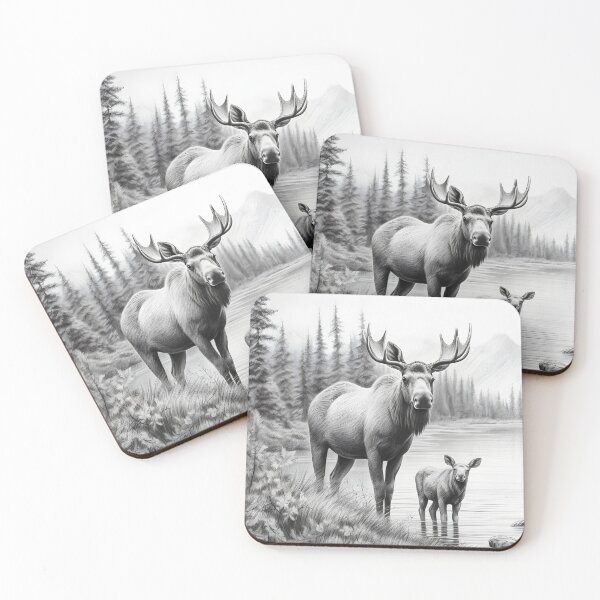 Item preview, Moose pencil drawing designed and sold by Pencil-Art.