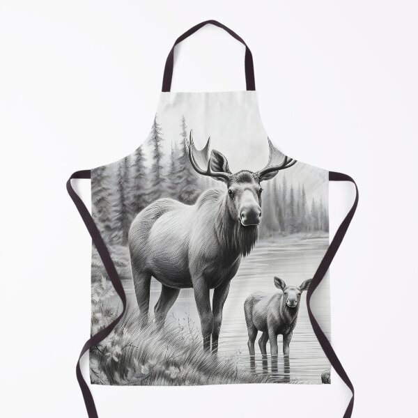Item preview, Moose pencil drawing designed and sold by Pencil-Art.