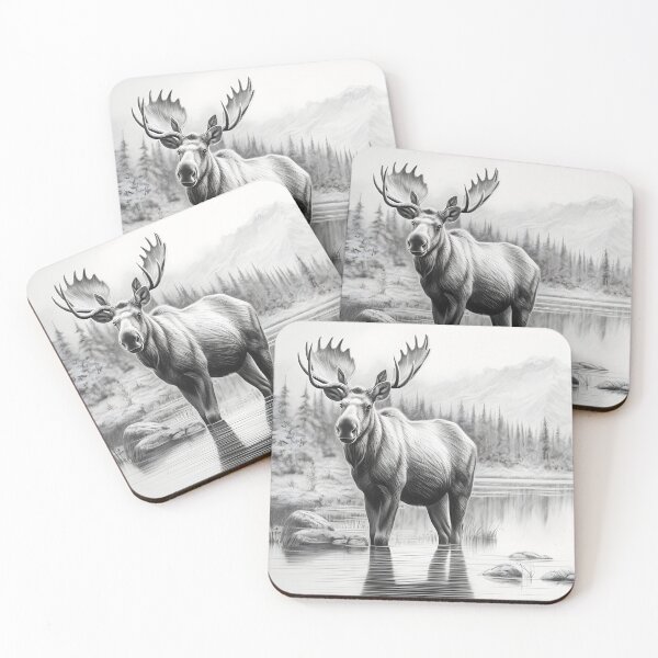 Item preview, Moose pencil drawing designed and sold by Pencil-Art.