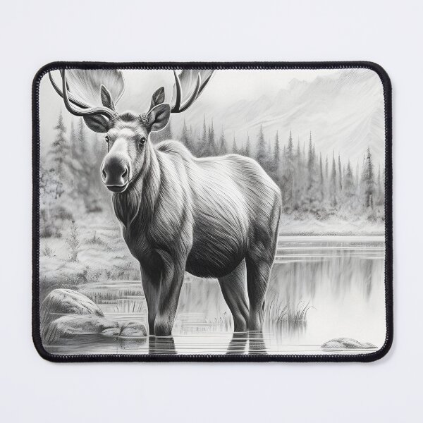 Item preview, Moose pencil drawing designed and sold by Pencil-Art.