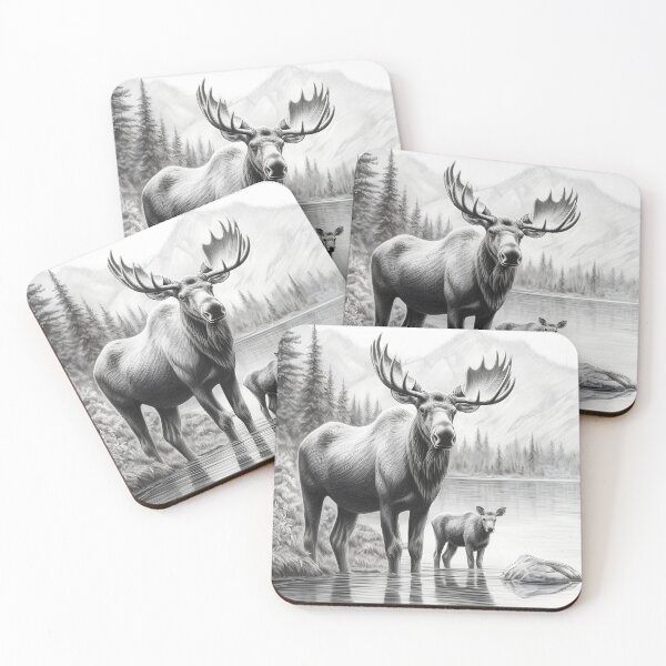 Item preview, Moose pencil drawing designed and sold by Pencil-Art.