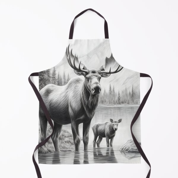 Item preview, Moose pencil drawing designed and sold by Pencil-Art.
