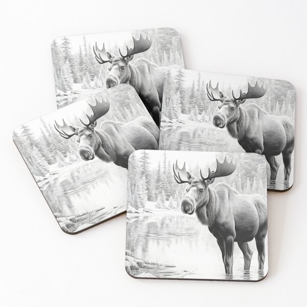 Item preview, Moose pencil drawing designed and sold by Pencil-Art.