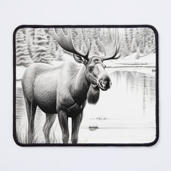 Item preview, Moose pencil drawing designed and sold by Pencil-Art.
