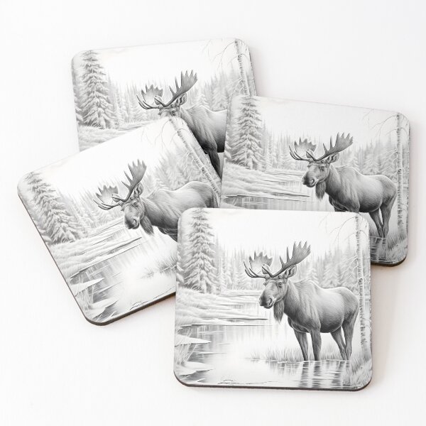 Item preview, Moose pencil drawing designed and sold by Pencil-Art.