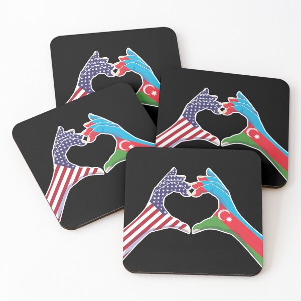 Item preview, Azerbaijan Azerbaijani USA United States American America Love Heart Peace designed and sold by FlagX.