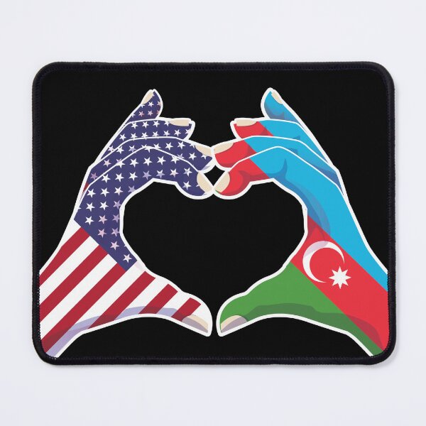 Item preview, Azerbaijan Azerbaijani USA United States American America Love Heart Peace designed and sold by FlagX.