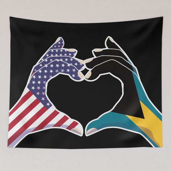 Item preview, Bahamas Bahamian USA United States American America Love Heart Peace designed and sold by FlagX.