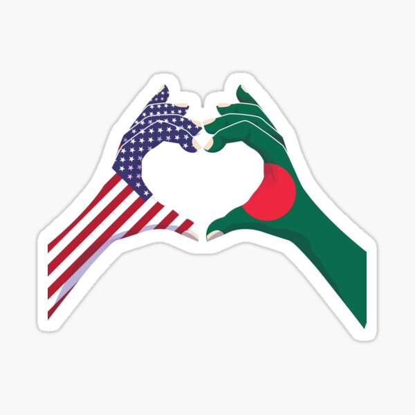 Item preview, Bangladeshi Bangladesh USA United States American America Love Heart Peace designed and sold by FlagX.