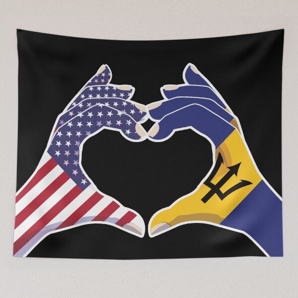 Item preview, Barbados Barbadian USA United States American America Love Heart Peace designed and sold by FlagX.