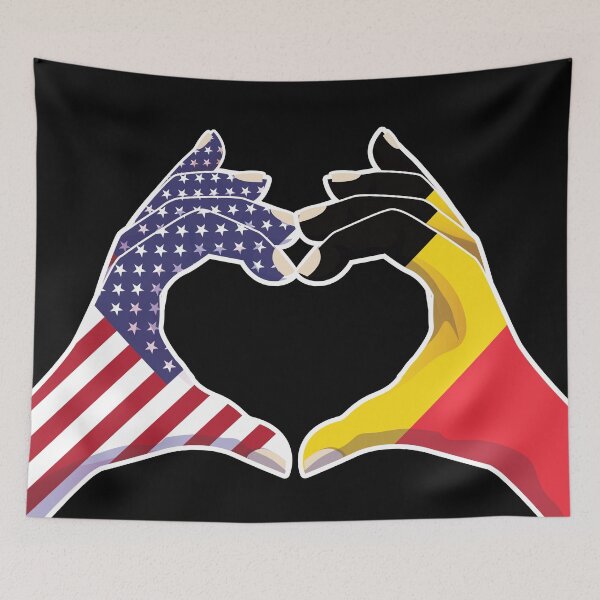 Item preview, Belgium Belgian USA United States American America Love Heart Peace designed and sold by FlagX.