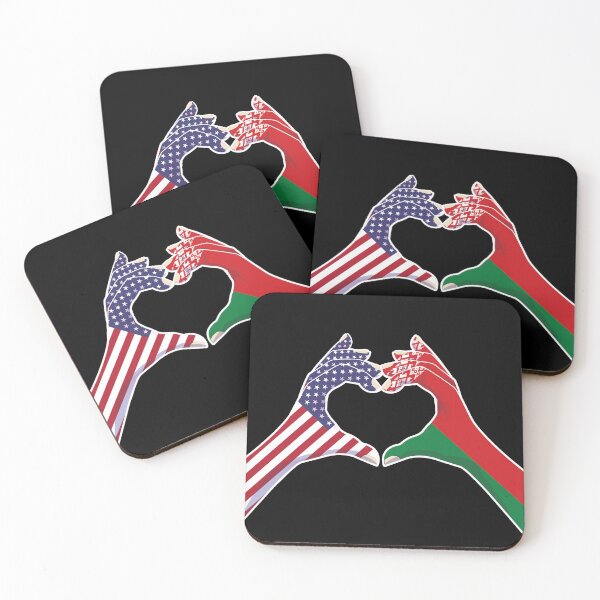 Item preview, Belarus Belarusian Belarussian USA United States American America Love Heart Peace designed and sold by FlagX.