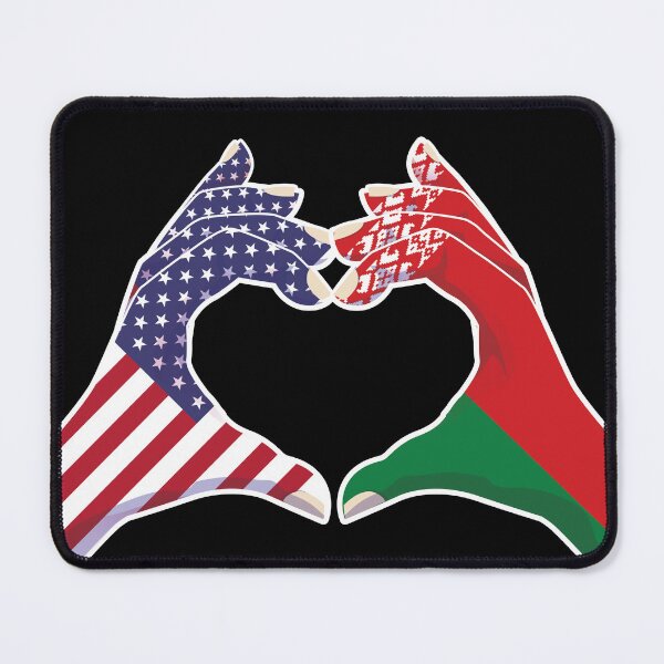 Item preview, Belarus Belarusian Belarussian USA United States American America Love Heart Peace designed and sold by FlagX.
