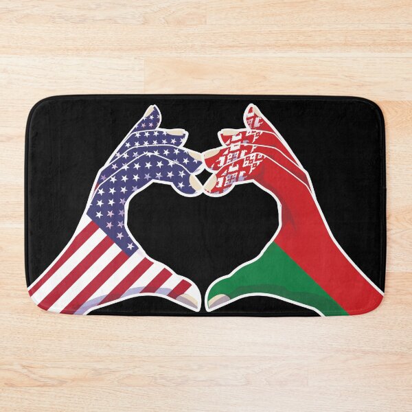 Item preview, Belarus Belarusian Belarussian USA United States American America Love Heart Peace designed and sold by FlagX.
