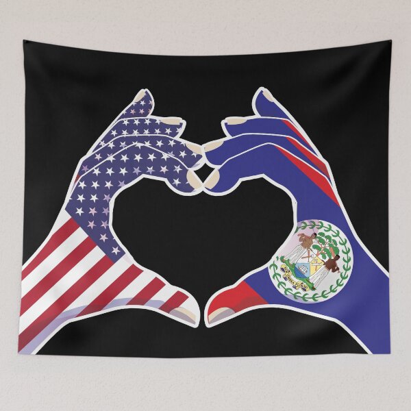 Item preview, Belize Belizean USA United States American America Love Heart Peace designed and sold by FlagX.