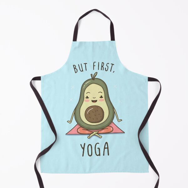 Item preview, cute cartoon avocado doing yoga " but first yoga " designed and sold by Firas Aljazzar.