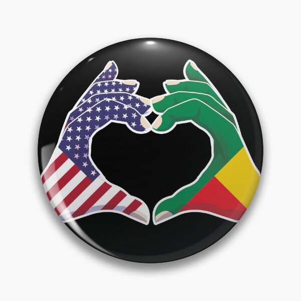 Item preview, Benin Beninese USA United States American America Love Heart Peace designed and sold by FlagX.