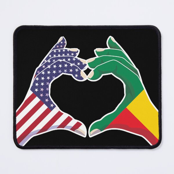Item preview, Benin Beninese USA United States American America Love Heart Peace designed and sold by FlagX.