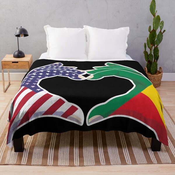 Item preview, Benin Beninese USA United States American America Love Heart Peace designed and sold by FlagX.