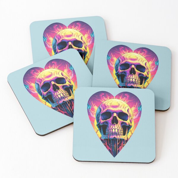 Item preview, Vibrant Drip Skull in Heart Frame designed and sold by Rogue Wizard.