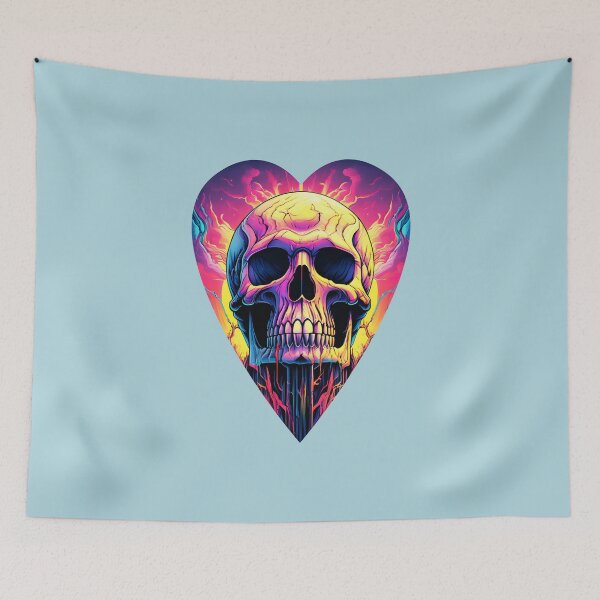 Item preview, Vibrant Drip Skull in Heart Frame designed and sold by Rogue Wizard.