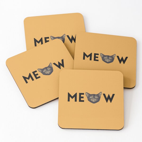 Item preview, Meow by black cat funny gifts for cat lovers - yellow version designed and sold by alczar.