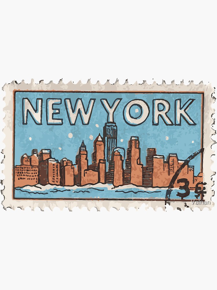 Thumbnail 3 of 3, Sticker, NYC, New York stamp designed and sold by Valnan.
