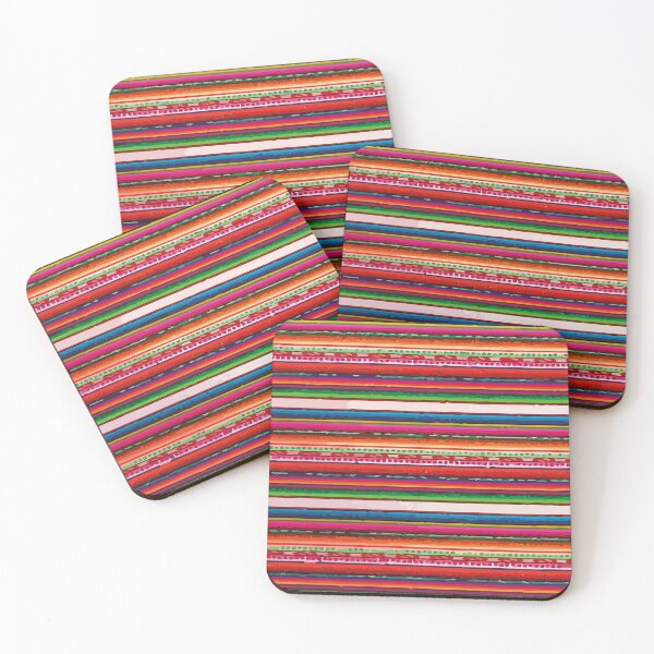 Item preview, Rainbow poncho serape blanket mexican textile vibrant maximalist stripes decor  designed and sold by T-Mex.