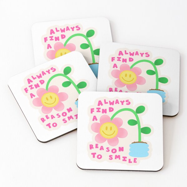 Item preview, Always find a reason to smile smiley face flower quote designed and sold by jamieroseart.