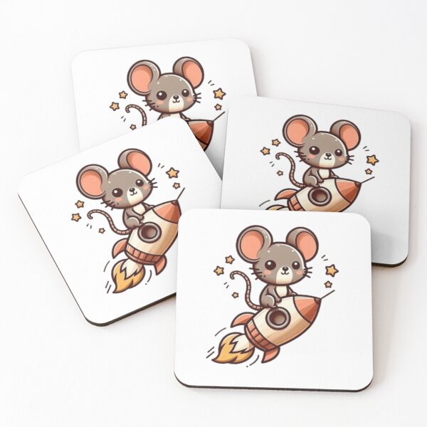 Item preview, Cute mouse flying on rocket  designed and sold by Culmika.