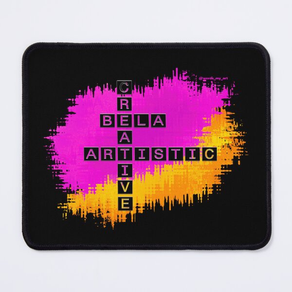Item preview, Bela, Creative and Artistic, Crossword Pink Yellow designed and sold by words-my-art.