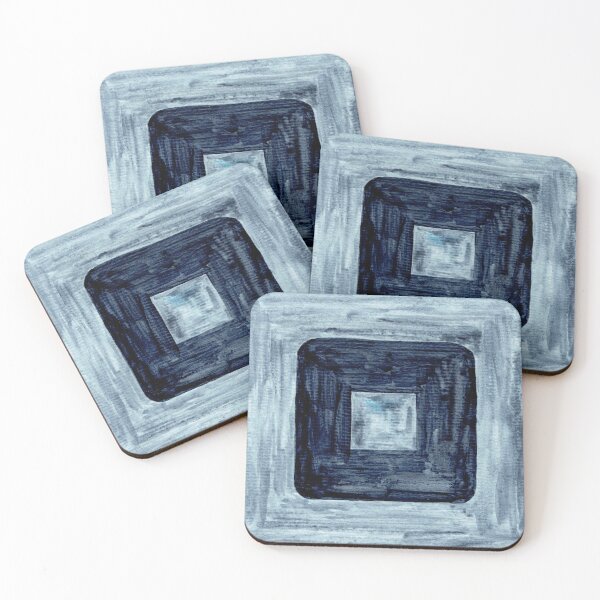 Item preview, Blue gray geometric pattern watercolor designed and sold by LunaMothDesigns.