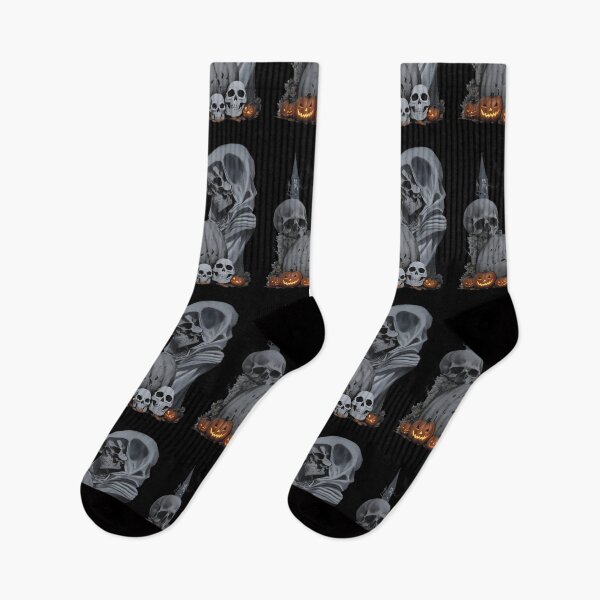 Item preview, scary skulls and skeletons with rotten pumpkins halloween horror inspired fashion designed and sold by Carlos Gudino.