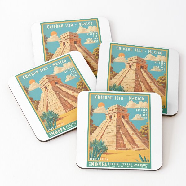 Item preview, vintage holiday poster Chichen Itza - Mexican Mayan Pyramid designed and sold by Museum Of Non-Existing Art.