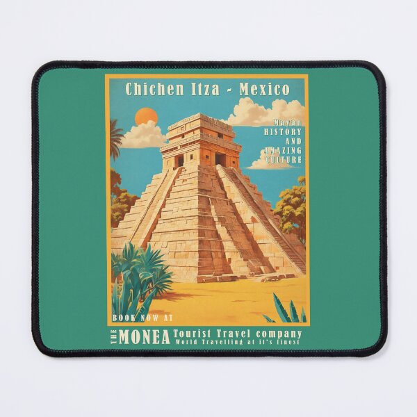Item preview, vintage holiday poster Chichen Itza - Mexican Mayan Pyramid designed and sold by Museum Of Non-Existing Art.