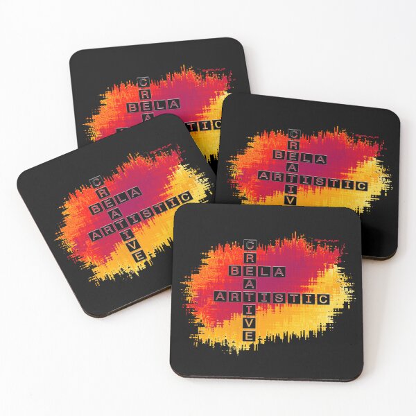 Item preview, Bela, Creative and Artistic, Crossword Red Yellow and Black designed and sold by words-my-art.