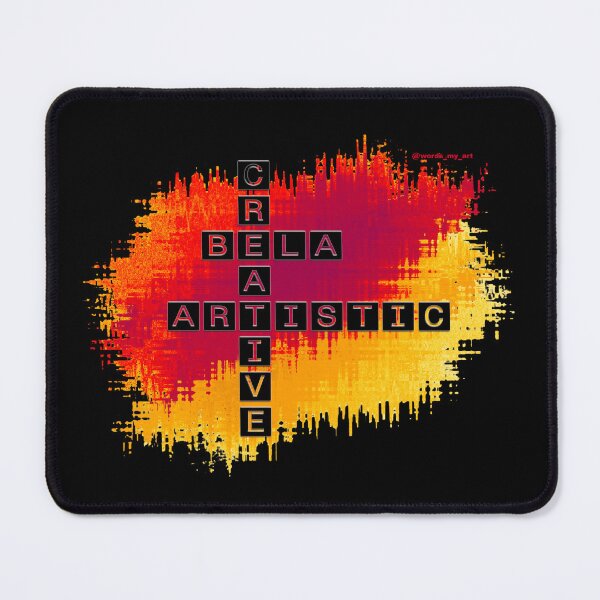 Item preview, Bela, Creative and Artistic, Crossword Red Yellow and Black designed and sold by words-my-art.