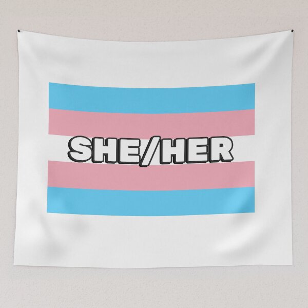 Item preview, Transfem She Her - Transfem Flag - Trans Colors designed and sold by Inspirationmotivation.