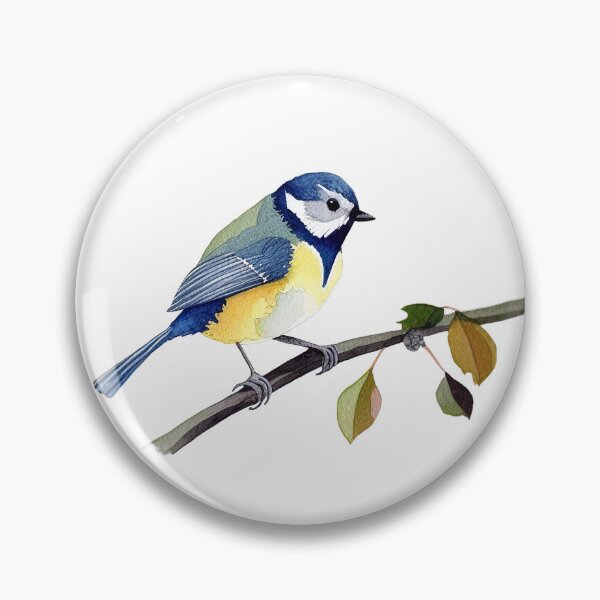 Item preview, a happy blue Titmouse, Titmouse Bird  designed and sold by PandaKunst.