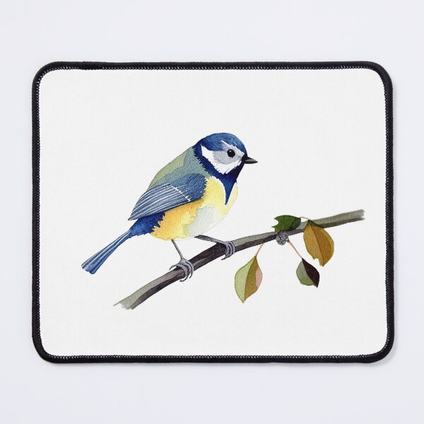 Item preview, a happy blue Titmouse, Titmouse Bird designed and sold by PandaKunst.