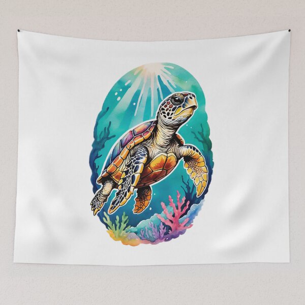 Item preview, Rainbow Watercolor Sea Turtle designed and sold by JamieRainbow.
