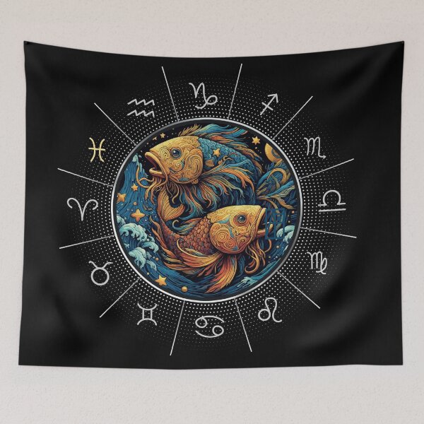Artikelvorschau, STERNZEICHEN Fische - Astrologische FISCHE - FISCHE - STERNZEICHENzeichen - Van-Gogh-Stil - 2 entworfen und verkauft von ArtProjectShop.