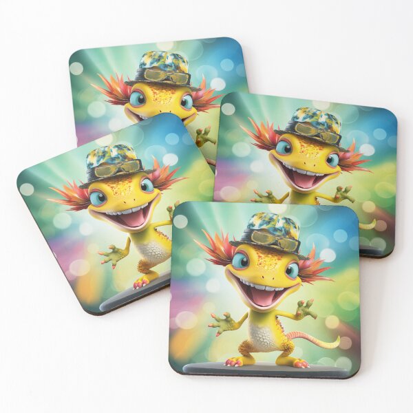 Item preview, Cool  Gecko Dude Wearing Sunglasses on Hat and dancing. designed and sold by clecticuk.