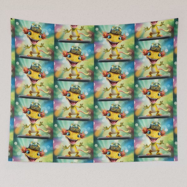 Item preview, Cool  Gecko Dude Wearing Sunglasses on Hat and dancing. designed and sold by clecticuk.