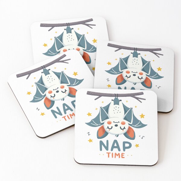 Item preview, Kawaii Bat Hanging Upside Down Sleeping Nap Time designed and sold by 89BLACK.